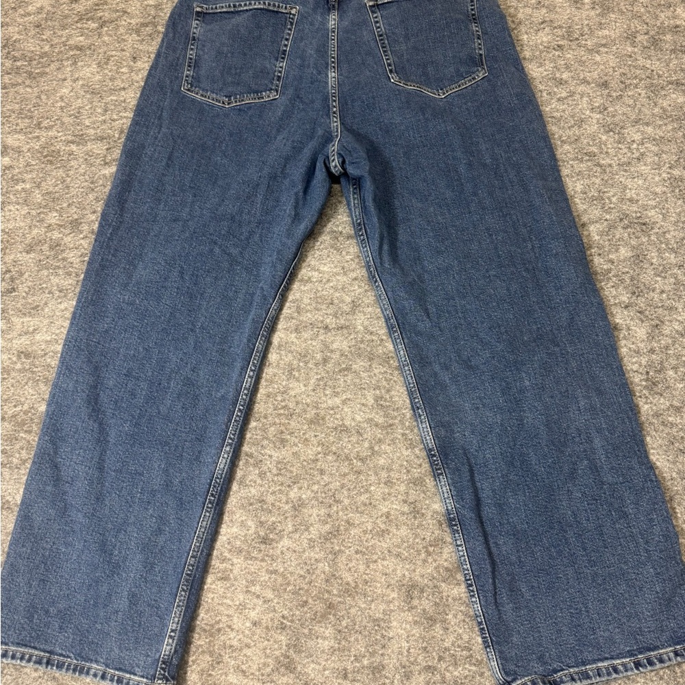 Banana Republic Size 35 Mid Rise Baggy Casual Everyday Wide Leg  Denim Jeans - Picture 2 of 3